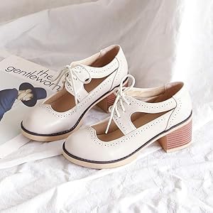 靴 mesh lace up shoes vintage Amazon.com | PIVAPAM Womens Vintage Oxfords Shoes Chunky