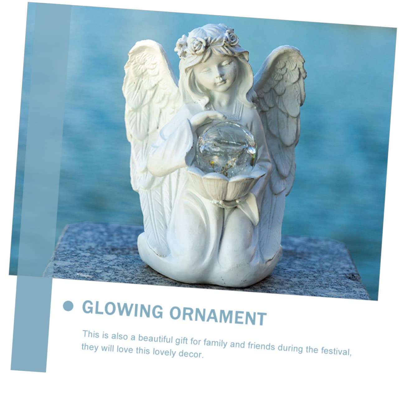 Ciieeo Statua Di Angelo Decorativa Luminosa in Resina Per Giardino Cortile Patio Balcone e Casa Ornamento Decorativo Da Esterno