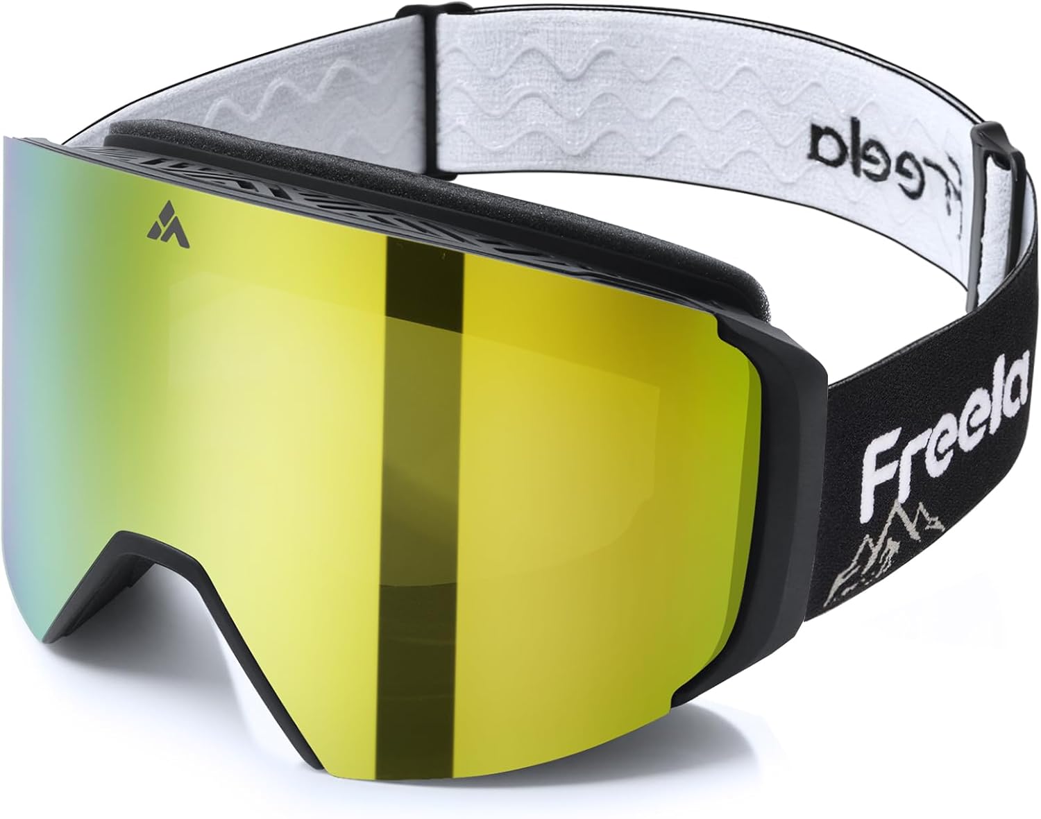 Freela Ski Goggles- Frameless, Magnetic OTG Snow Goggles Interchangeable Lens UV400 Protection Anti-Fog for Adult Men Women