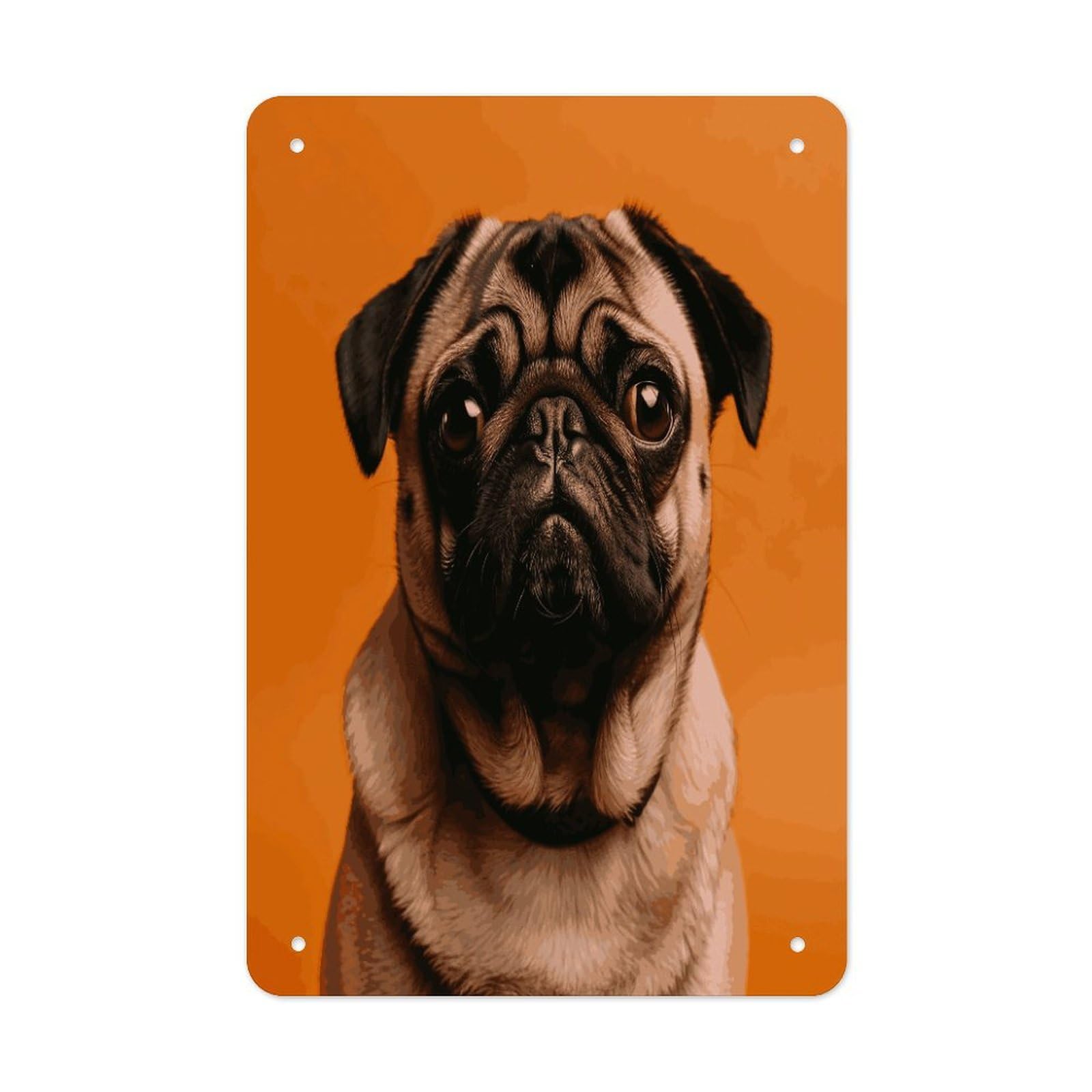 A Pug Metal Tin Sign Wall Decor Hanging Plaque