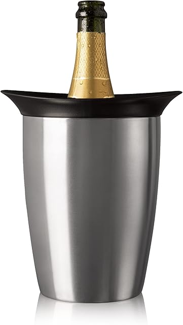 Vacu Vin Active Cooler Champagne Elegant Stainless Steel, Silicone, Silver, 22x19x18