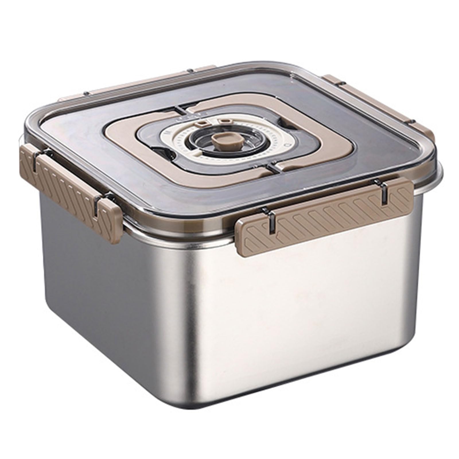 Whoasyst Stainless Steel Square Food Storage Container 3800ML with Handle for Bread Fruits Vegetables and Leftovers Permanent Stainless Steel Container