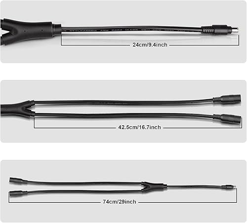 Miniatura 7 de iGreely Cable adaptador divisor en Y hembra y macho de 0.315 pulgadas de 0.315 pulgadas para panel solar, RV automotriz, estación de energía