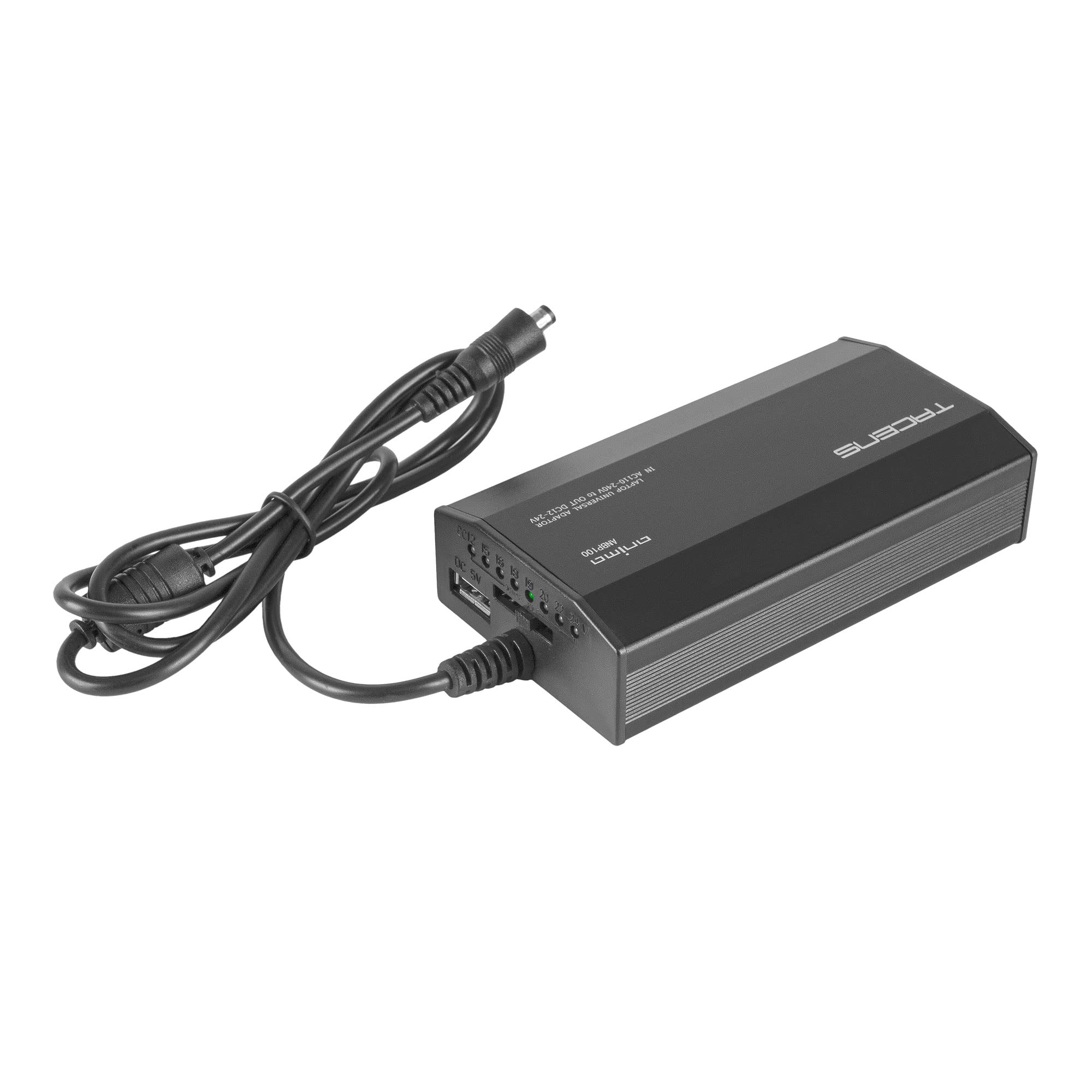 Tacens Anima ANBP100, Kompaktowa Uniwersalna Ładowarka do Laptopów, 10 Adapterów, 8 Napięć, Złącze USB, 100W, Czarny