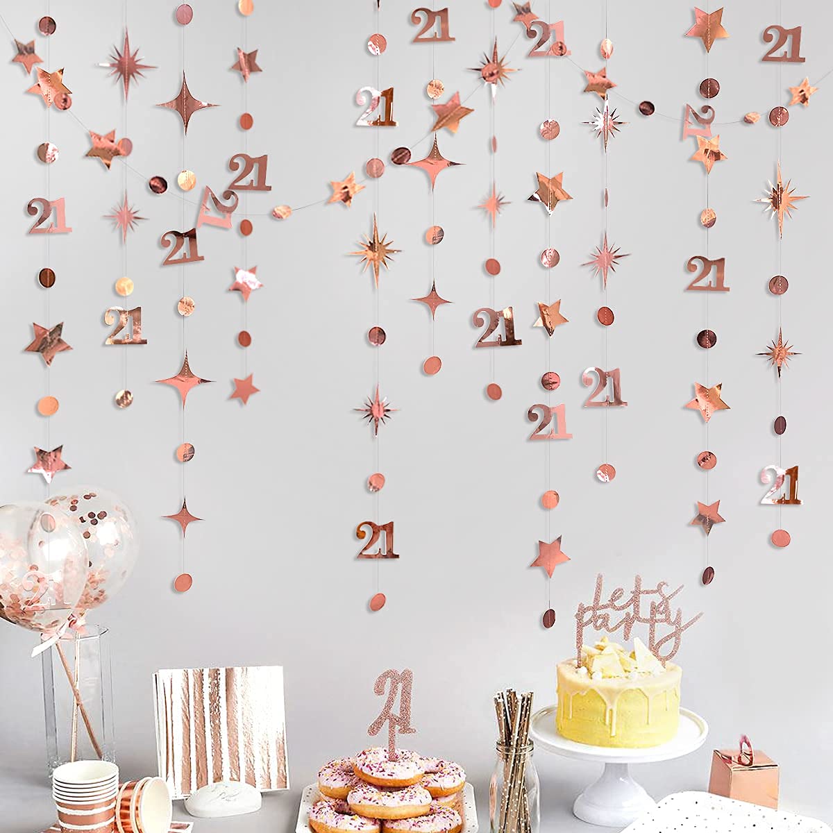 Decorazioni per feste di 21° compleanno, sfondo e striscione per porta, stendardo per foto a palloncino, decorazione per interni ed esterni (170x100 cm