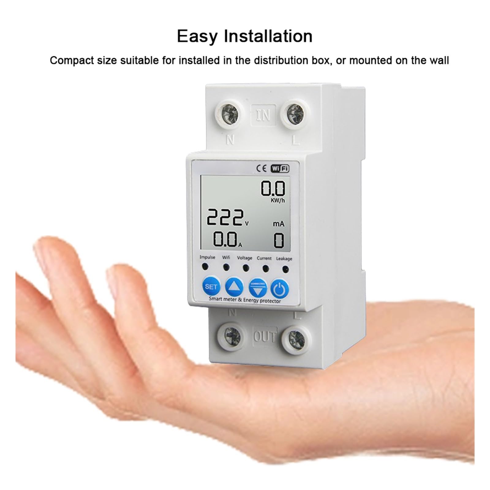 Interruptor De Protección contra Fugas Inteligente Tuya WiFi Monitoreo De Voltaje Actual Compatible con El Hogar For Control De Voz Monitoreo del Consumo de energía