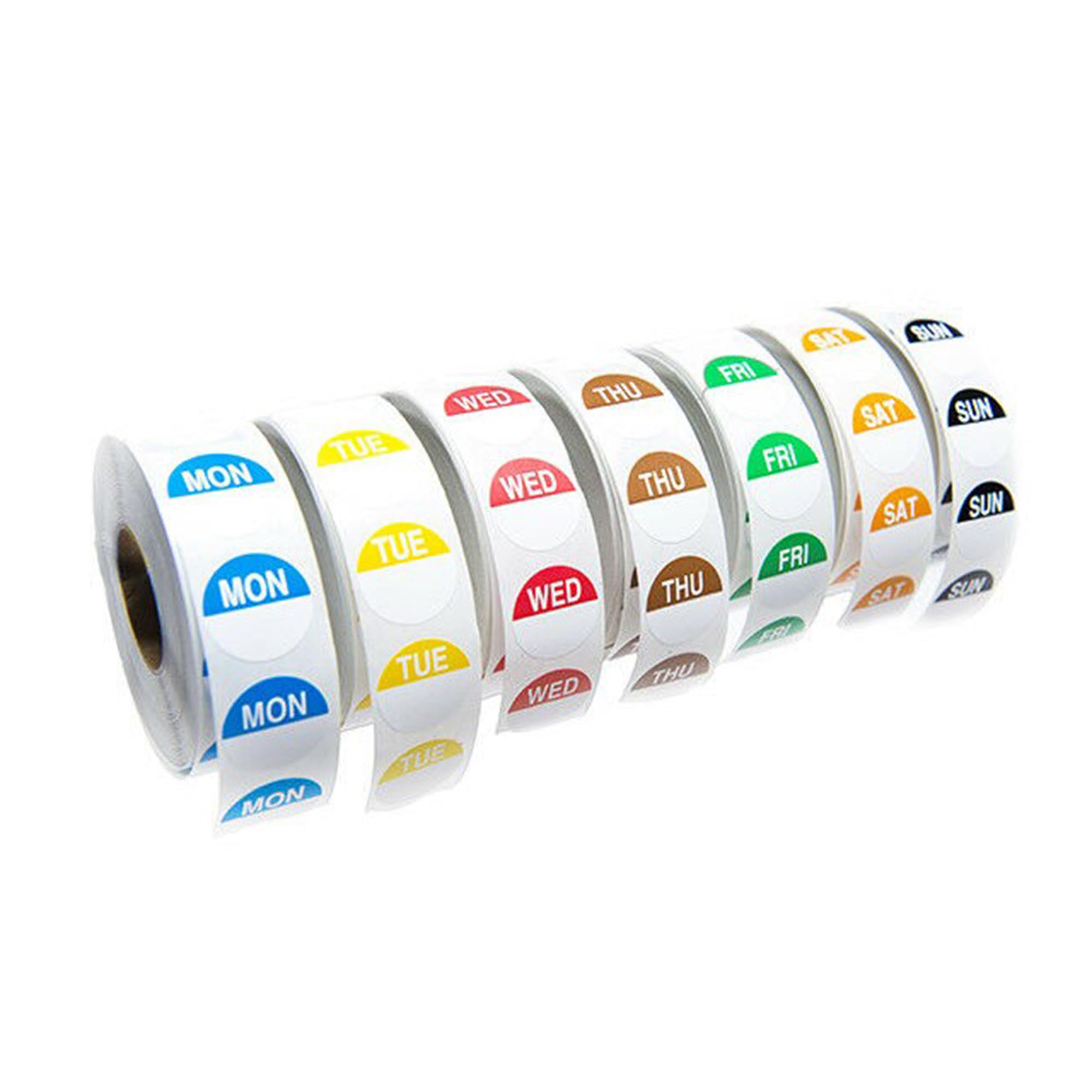 We Can Source It Ltd - Day Dot Food Label Dispenser with 7 Rolls of 1000 – 20mm Removable Safety Labels for Food Rotation – EHO Approved & Freezer Safe, Removable Adhesive
