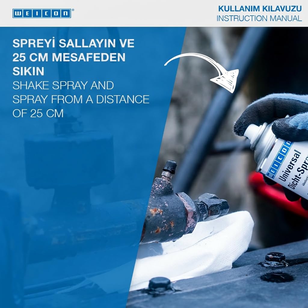 WEICON Tamir Spreyi / 400 ml/Ekstra Güçlü Yapıştırıcı Sızdırmaz Plastik Sprey, Beyaz
