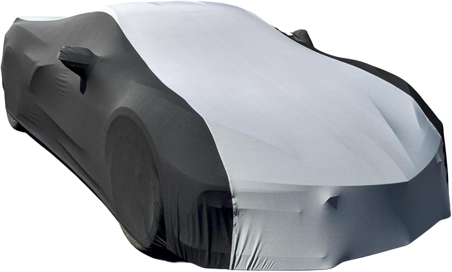 Indoor Dust Car Cover Compatoible with C8 Corvette The Ultimate High End Custom Fit for 2020-2024 Stingray, Z06, Z51, E-Ray Corvette (Black/Gray)