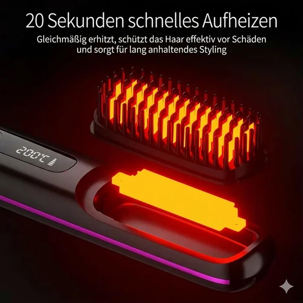 Ciriel - Airbrush Pro Drahtlose Stylingbürste – Kabellose Volumenbürste Für Kurzes & Feines Haar – Trocknet & Stylt In Einem Schritt – Schonende Keramikbeschichtung – Ohne Kabel (Schwarz)