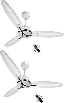 LONGWAY Zephyr 1200 mm BLDC Ceiling Fan with Remote Control | BEE 5 Star Rated Energy Efficient | Ultra High Speed 3 Blade Anti-Dust Decorative Ceiling Fan | 3 Years Warranty (2, White)