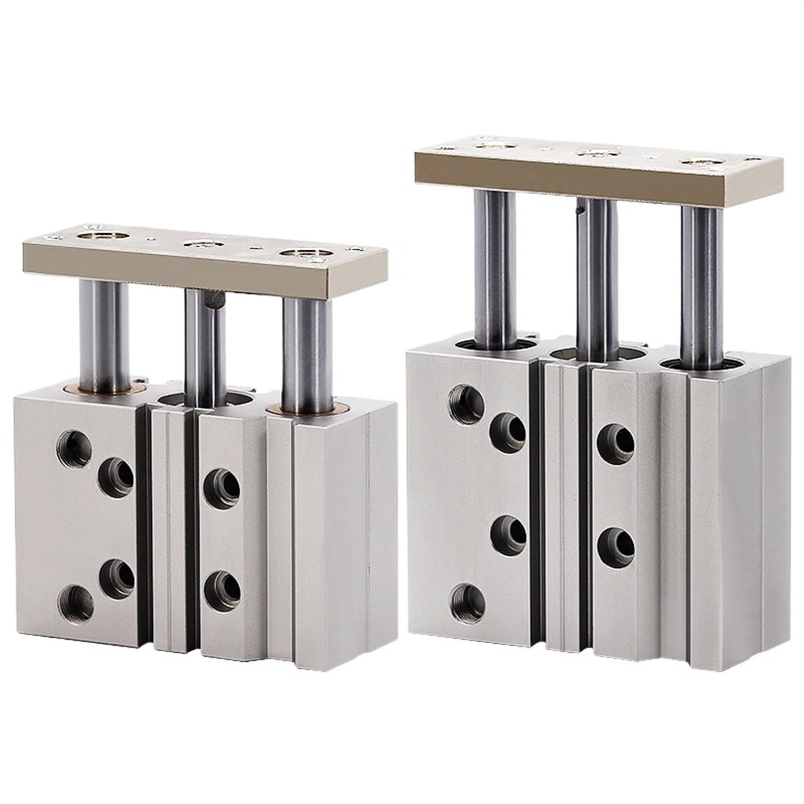 Vérin pneumatique TCM 25 course 50mm à trois tiges de guidage