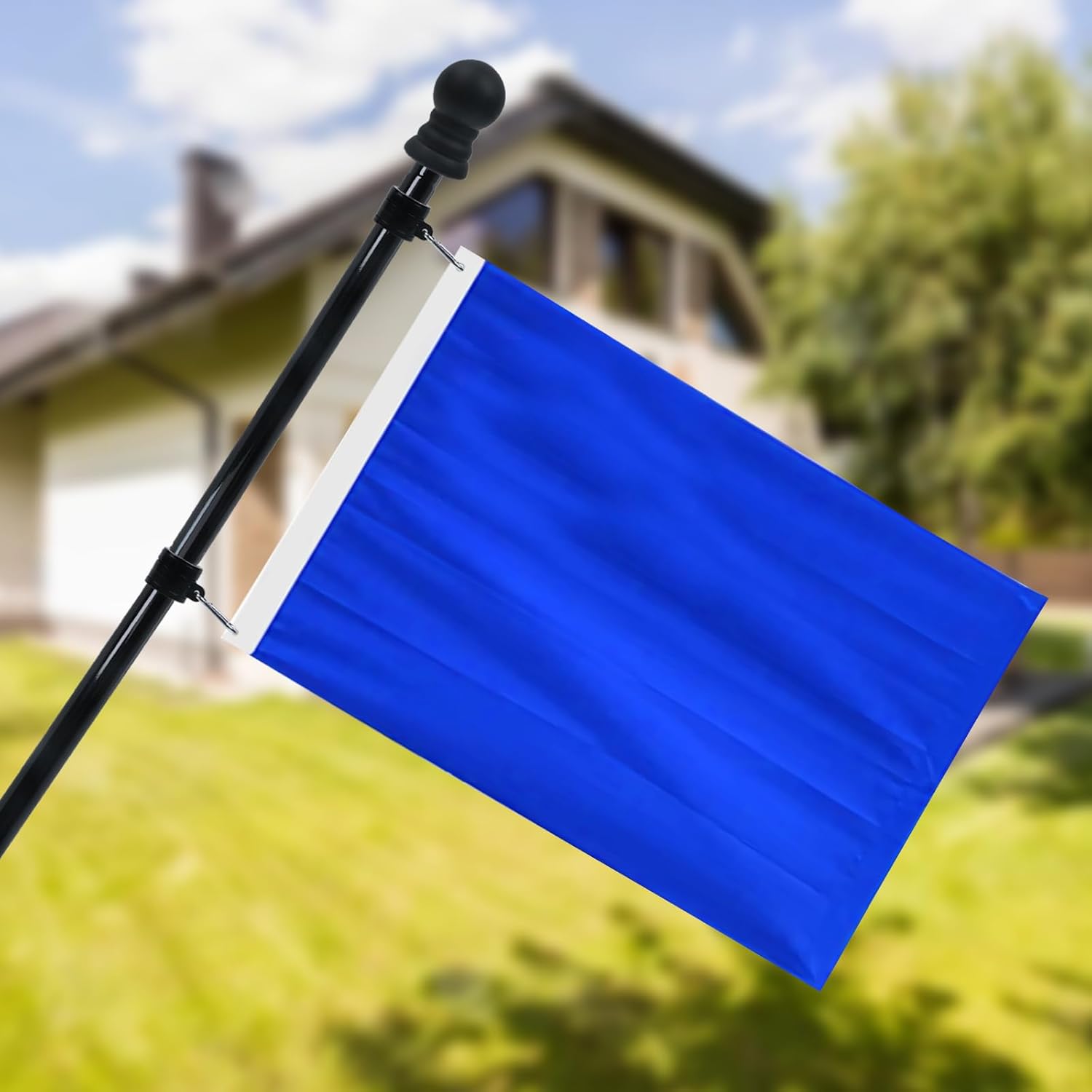 Oedema 5 FT Flag Pole Kit Stainless Steel Flagpole with Flag Pole Rings Stainless Steel Outside Flagpole for Porch, Home, Garden, Black