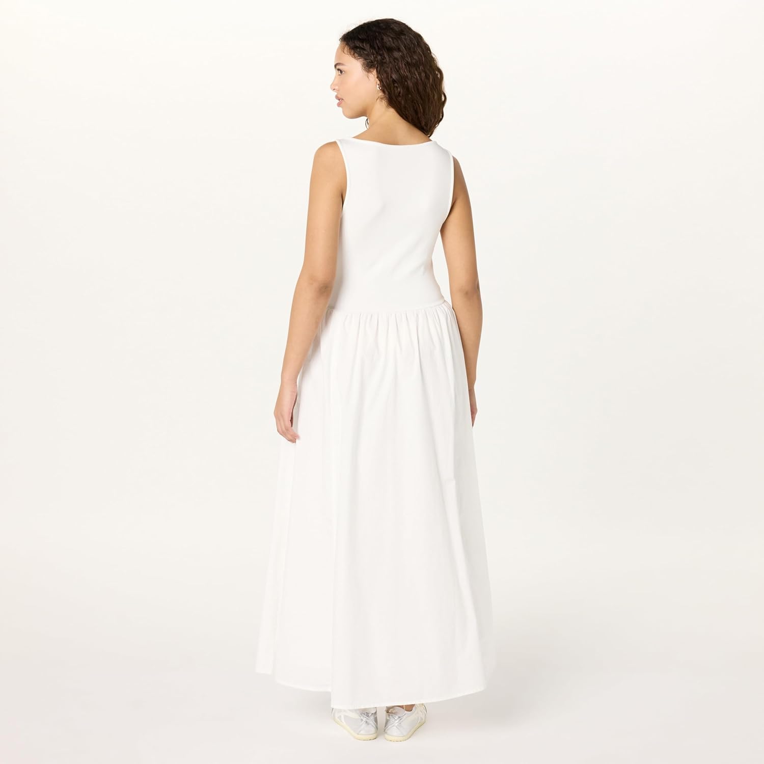 The Drop Womens Dia Mixed Fabric Midi Tank Dress - Image 2