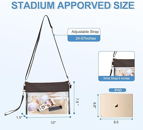 Miniatura 4 de Bolso cruzado transparente aprobado para estadios, para trabajo, conciertos, deportes