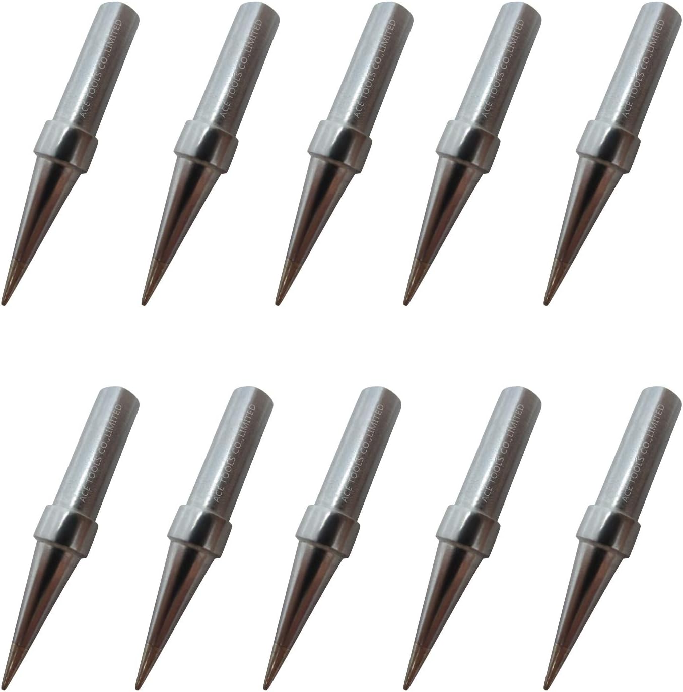 ETT Soldering Tip Conical Round Fine Needle 0.024" / 0.6mm for WESD50 WES50 WESD51 WES51 PES50 LR20 PES51 LR21 WE1010NA (WE1010EU) WE1010 ACE Brand Solder Iron Tips (10)