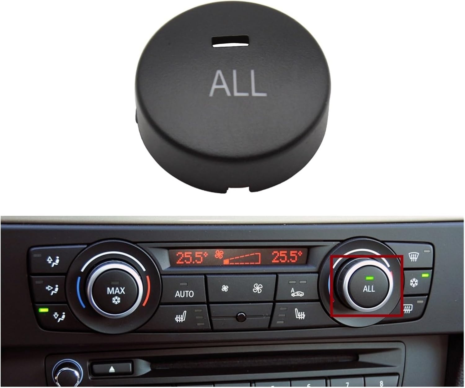 Car Dashboard Air Conditioning Ventilation Control AC Button Compatible 1 3 X1 X3 Series E81 E82 E87 E88 E84 E90 E91 E92 E93 F25(Rotary Cap-All)
