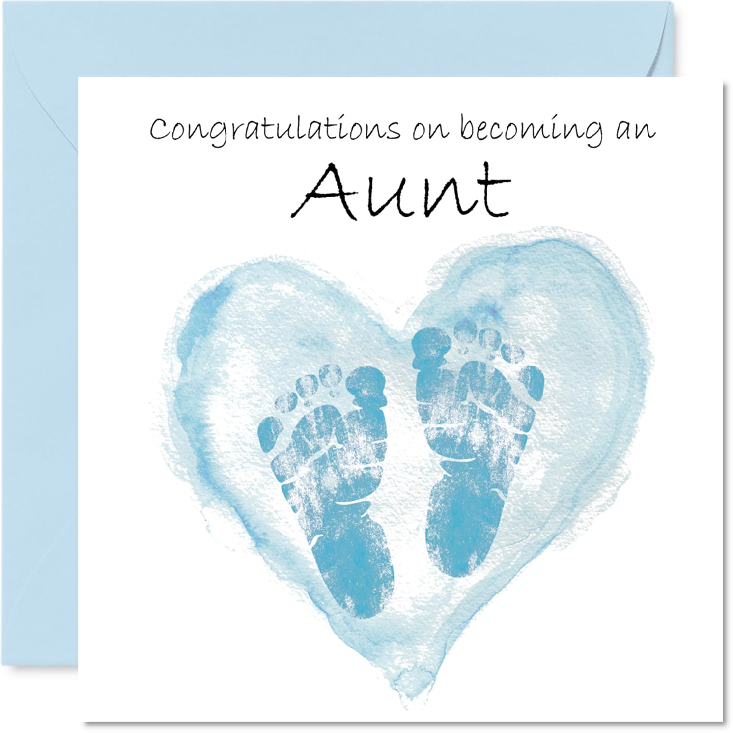 New Baby Boy Card for Aunt - Congrats Becoming - Well Done Congratulations Card for New Aunt, 145mm Welcome To The World Greeting Cards