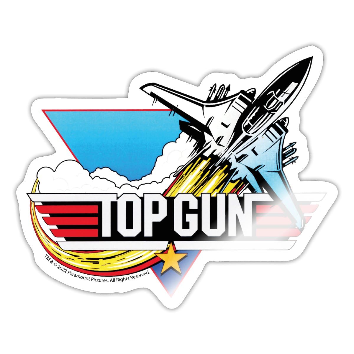 Spreadshirt Top Gun Fighter Jet Logo Sticker Size S (10 x 10 cm), 10 x 10 cm, White Glossy