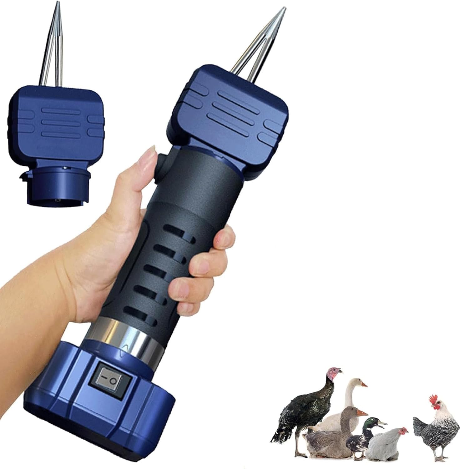 MRKU Electric Chicken Plucker,Hand-held Poultry Plucking Machine with Adjustable Cone Head and Spare