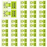 Qeeenar 1250 Pcs Sign and Date Flags Here Tabs Initial Stickers for Office Notebook Annotating Books Notary Books, 1 Inch(Green,Sign & Date)