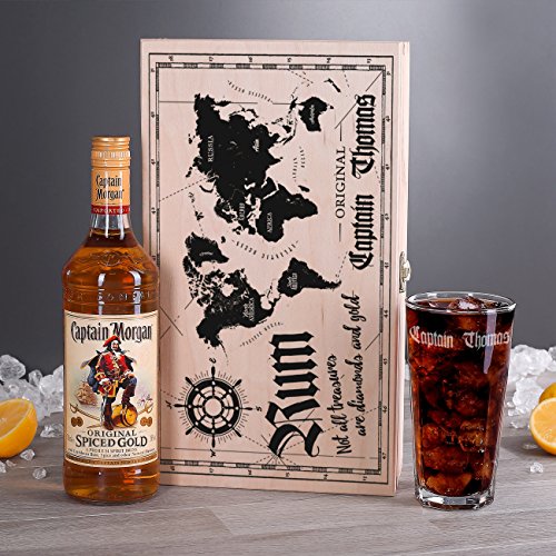 Herz & Heim® Captain Morgan Spiced Gold Geschenkset mit graviertem Glas in hochwertiger Geschenkverpackung – Bild 3