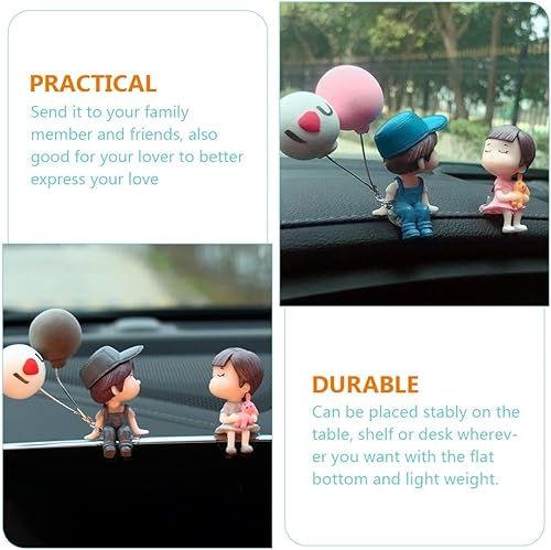 Miniatura 8 de 2 pares de figuras de acción para parejas de automóvil, decoración de tablero de automóvil, día de San Valentín, para él y ella