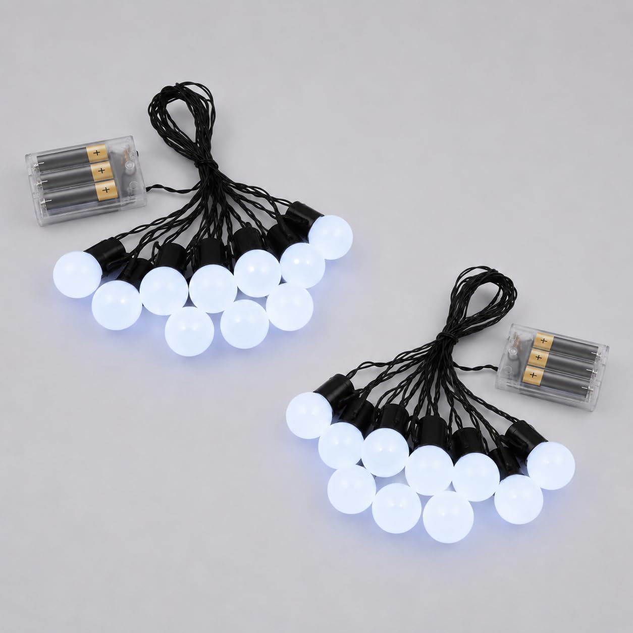 imprsv LED 10-Bulb Cool White Light, Battery Operated String Lights for Marquee Letters Numbers, Bedroom Wall Christmas Decor, Decorations for Wedding Birthday, 2 PCS