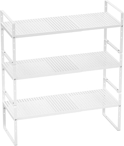 WEJIPP Organizador de estante de gabinete expandible para especias apilable, organizador de encimera para gabinete, despensa, mostrador debajo del