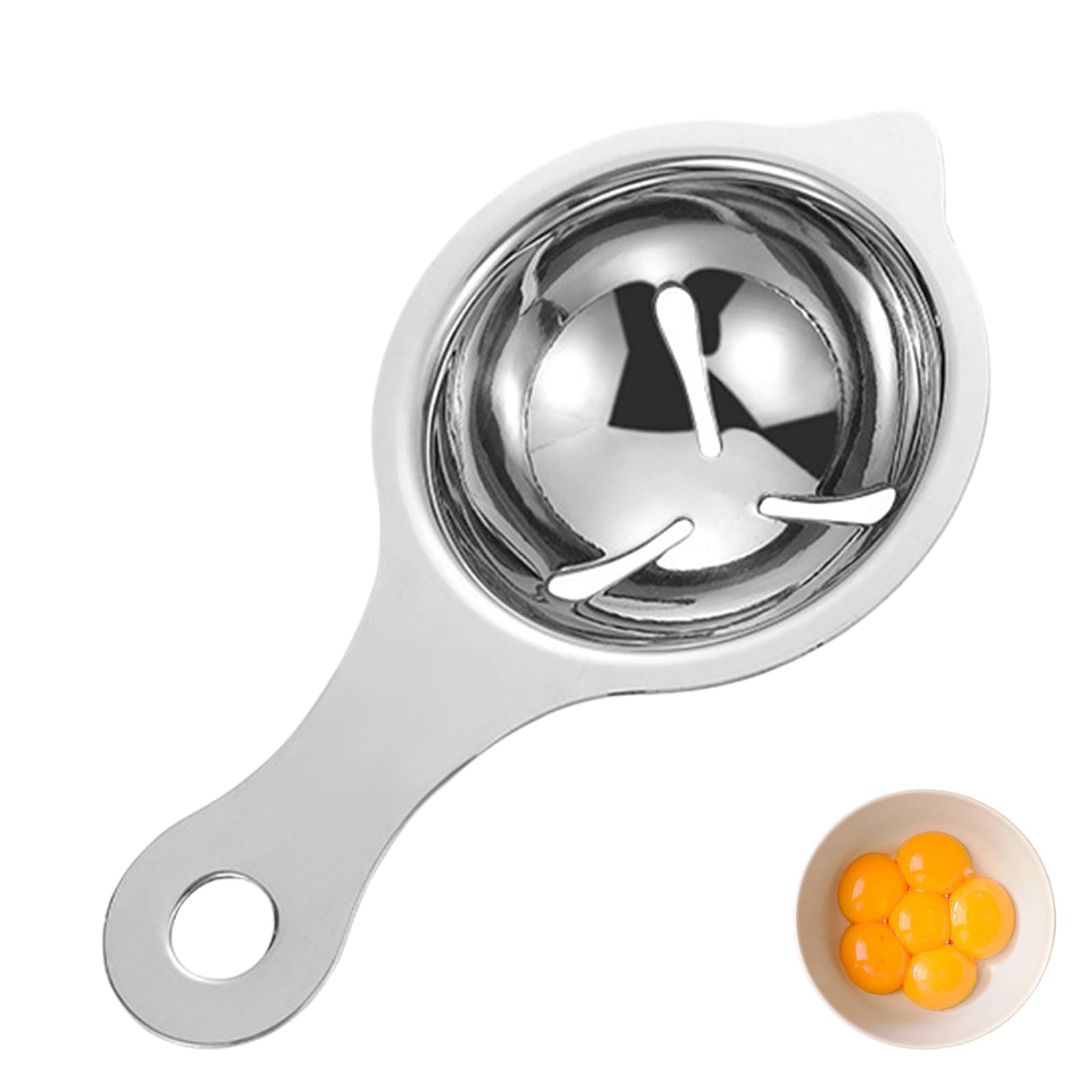 Egg Separator, Stainless Steel Egg White Separator and Egg Yolk Separator Egg Divider, Egg Strainer Spoon Filter Kitchen Baking Tools