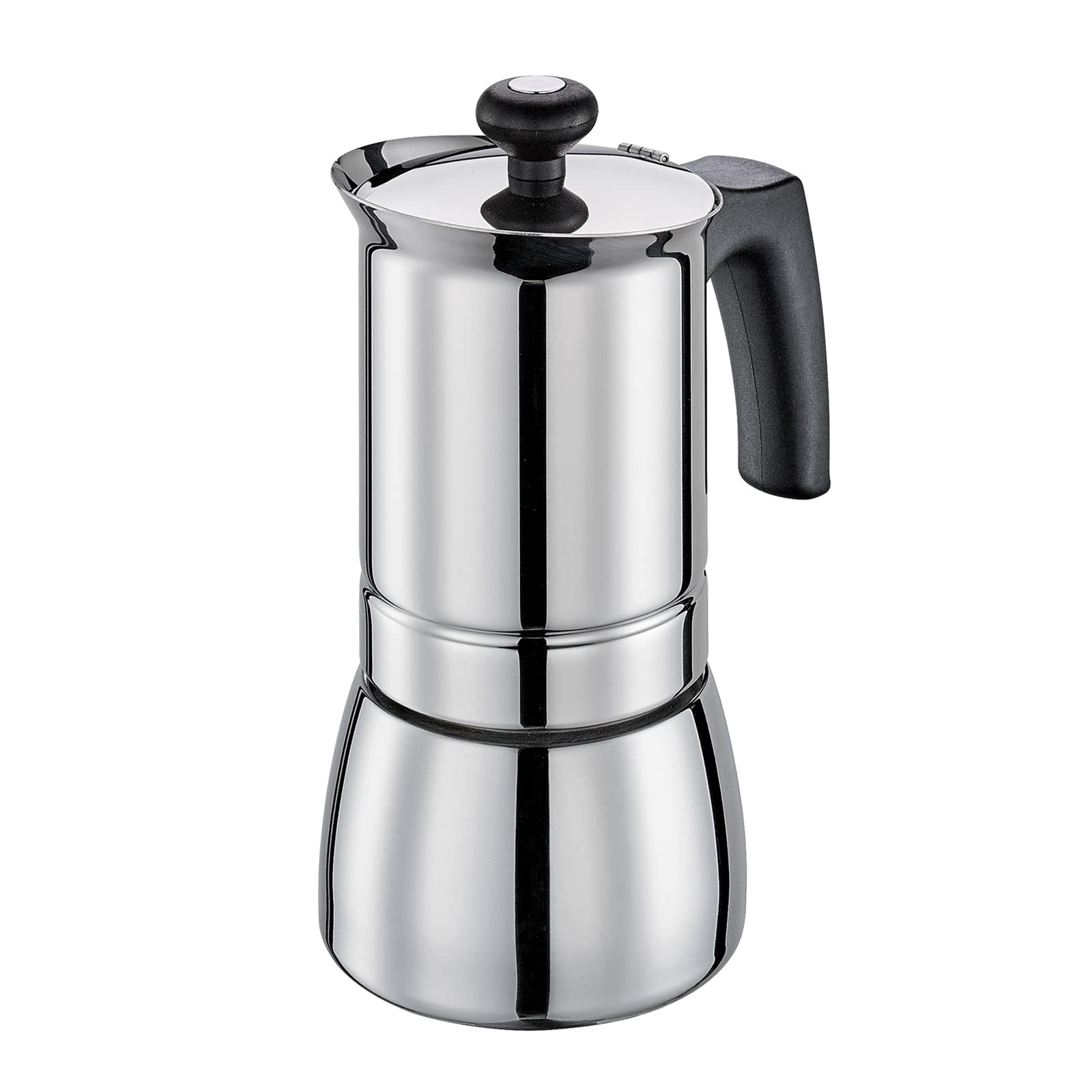 Espressokocher TOSCA 4 Tassen Kaffeebereiter Mokkakanne Induktion Silber cilio