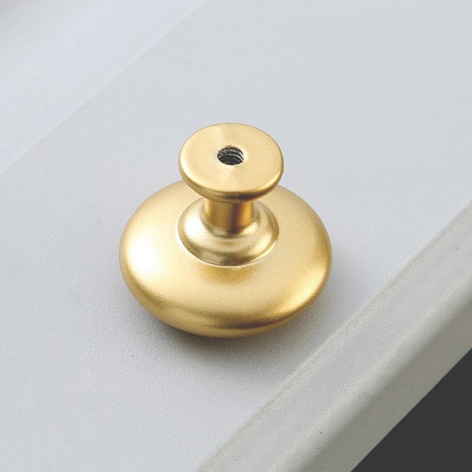 Meiyea 4 Pack Alluvial Gold Mushroom Cabinet Knobs, Round Kitchen & Bathroom Drawer Pulls - Image 2