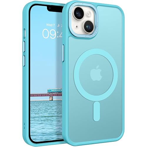 BENTOBEN Magnetic for iPhone 14 Plus Case, [Compatible with MagSafe] Translucent Matte Frosted Slim Lightweight Shockproof Women Men Girl Protective Cover Case for iPhone 14 Plus 6.7",Teal Blue