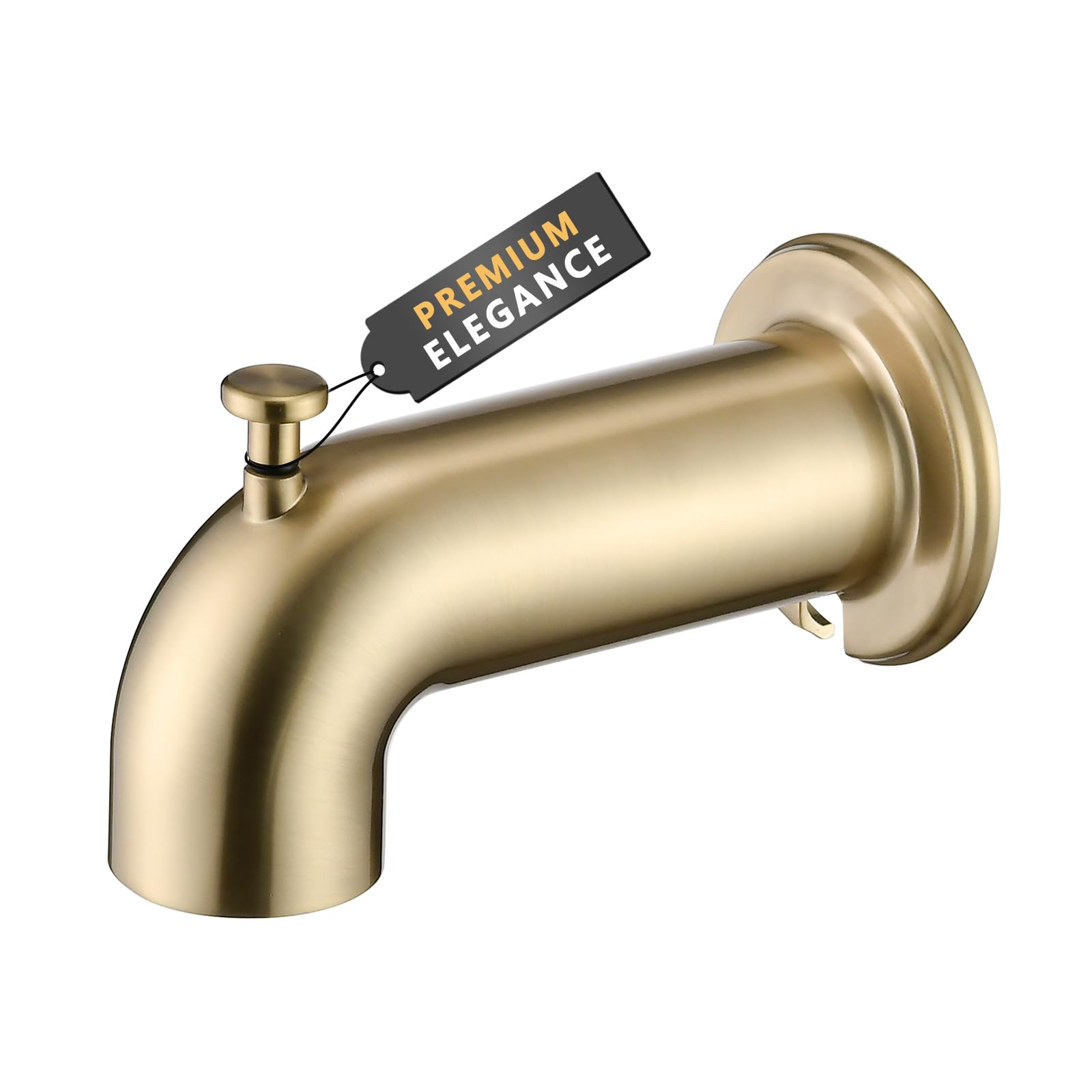 Extra Long Tub Spout with Diverter Brushed Gold, Fits 1/2" IPS Internal Thread, for 4 inch Length Extend Pipe