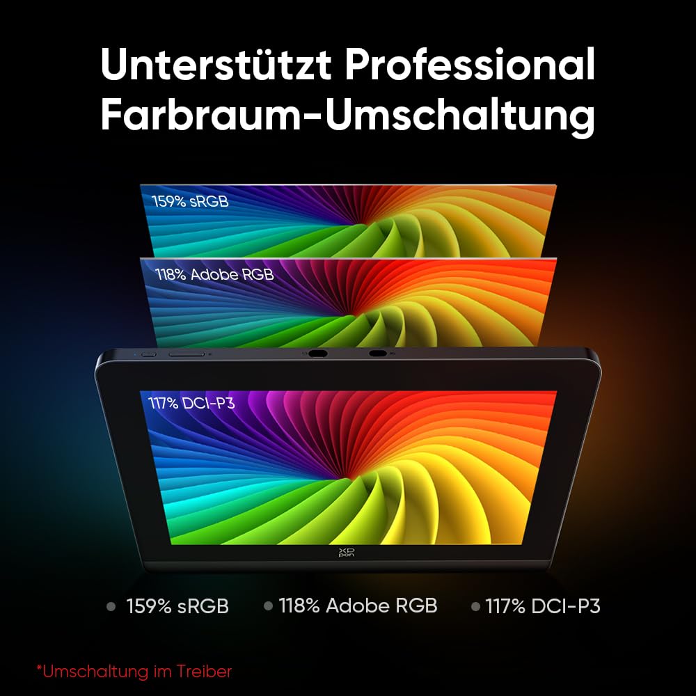 XPPen Artist Pro 16 (Gen 2) Grafiktablett mit Display für PC, 2.5K QHD 16 Zoll entspiegeltem Bildschirm, 16384 Druckstufen, X3 Pro batterieloser Stift, 159% sRGB, Neigungserkennung & Mini-Tastatur