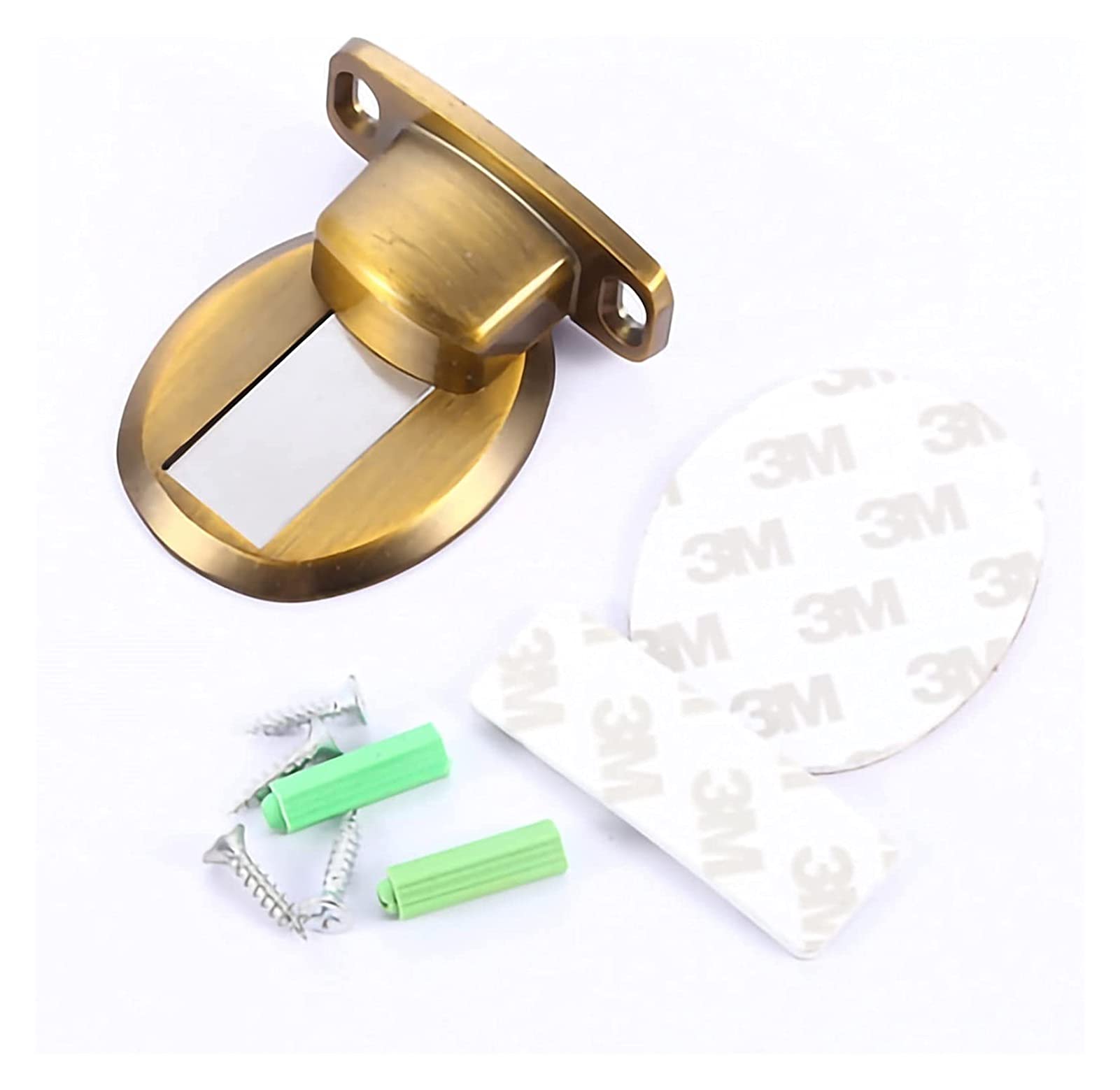 Door Stopper, Magnetic Stainless Steel Door Catch Wall Mount Holder Home Anti-Collision Invisible Stop(Yellow Bronze)