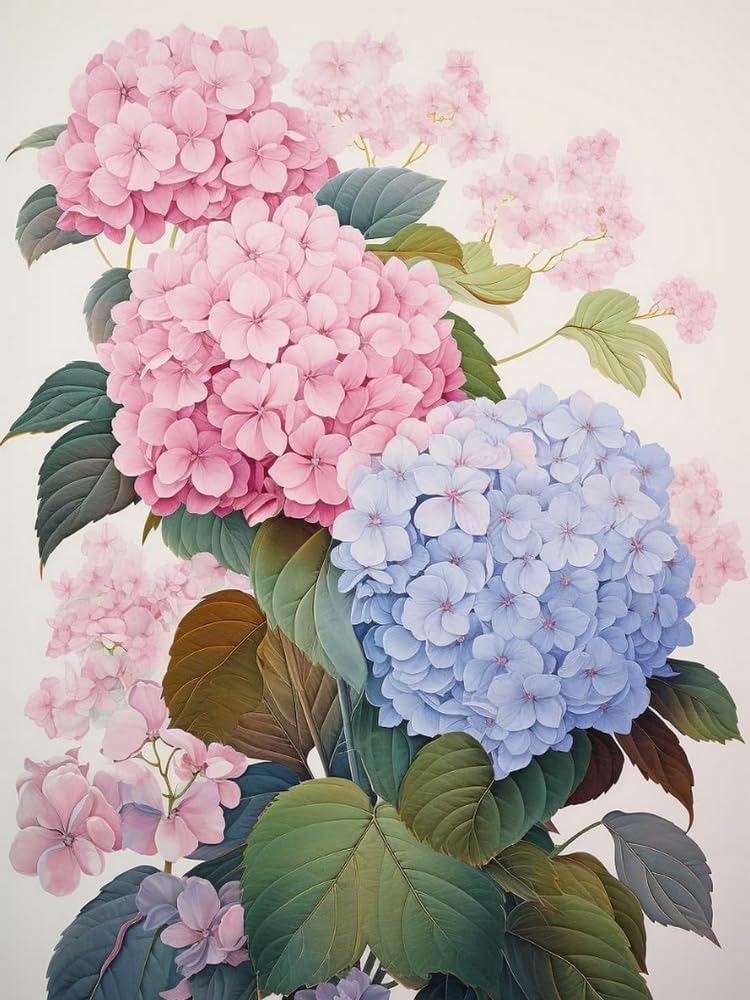 Brennora Embroidery Cross-Stitch Kits for Adults Beginners Pre Printed Cross Stitch Kit Hydrangeas 11CT Needlework Arts and Crafts for Home Decor 16x20 inch