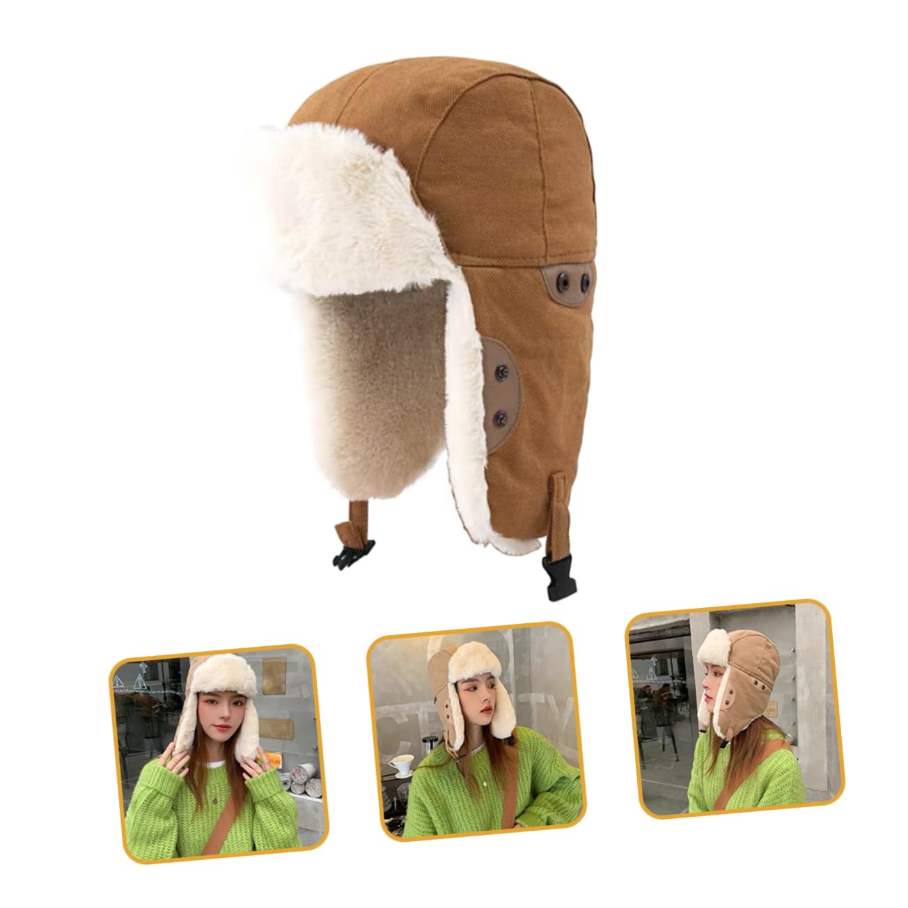 BESPORTBLE Cappello Unisex Spesso e Antivento con Orecchie e Fodera per attività e Escursioni Inverno
