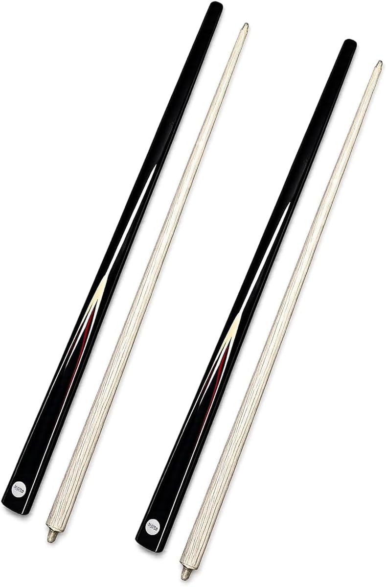Billiard cue Stick | Half-Brass Joint | Snooker Cue Stick and Pool Cue Stick (9mm Tip Size) - 2pcs (Dashing Black)