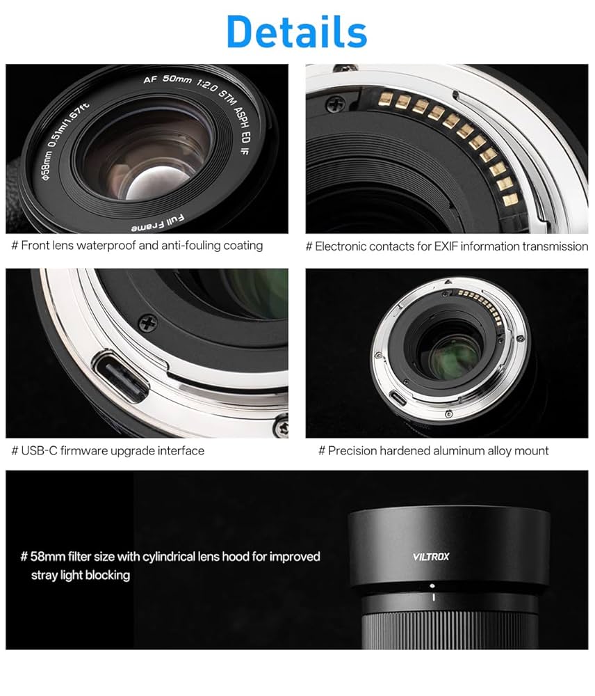 Amazon.com : VILTROX 50mm F2.0 Z-Mount Full Frame Lens, AF