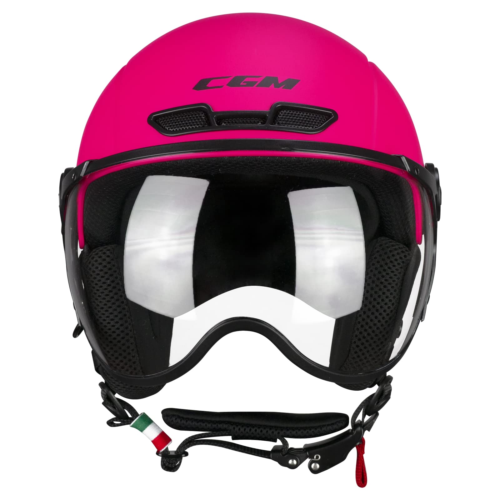 CGM EBI Casque de Ski Unisexe pour Adulte, Rose Fluo Mat, XS (53-54 cm)