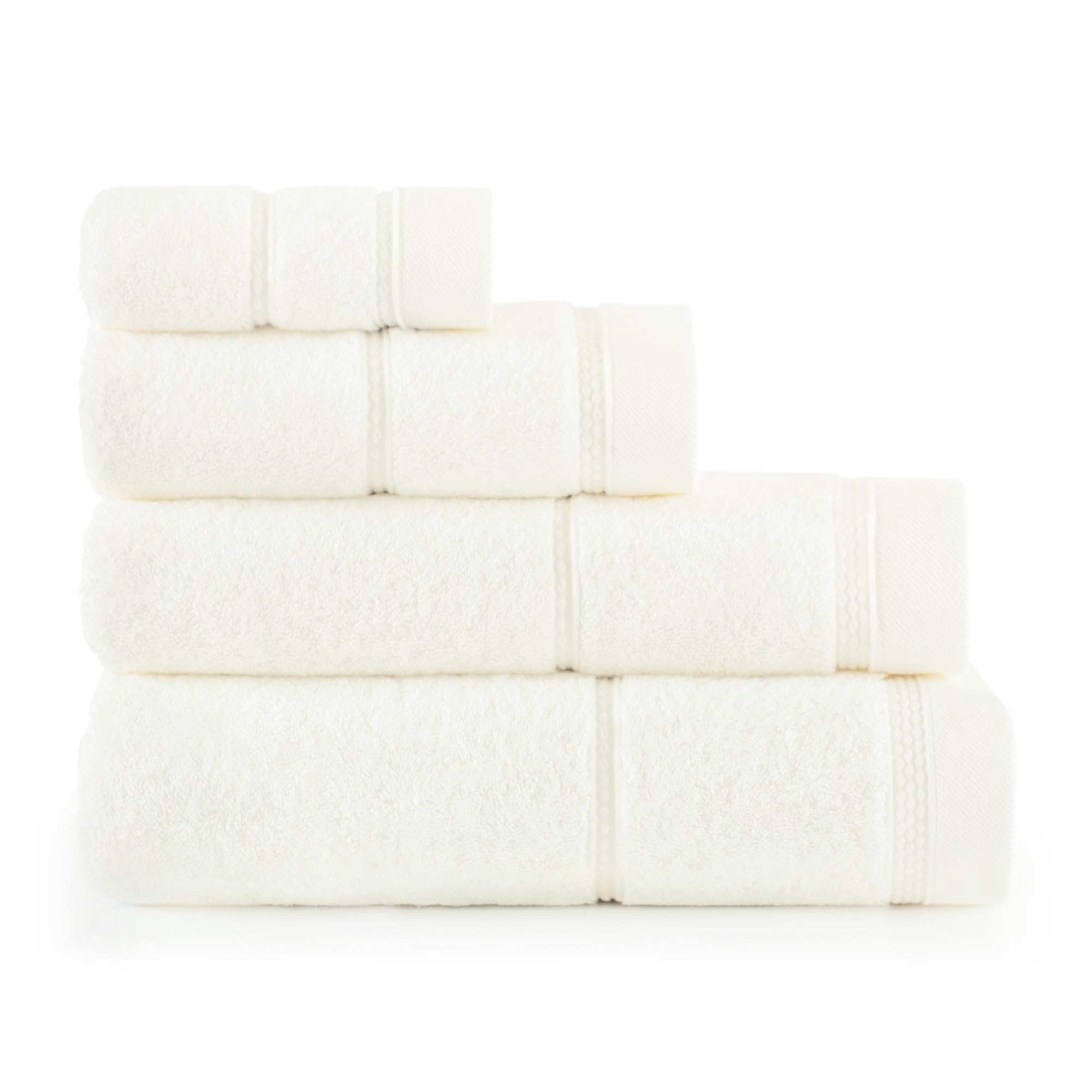 ZWOLTEX - Ręcznik kąpielowy QUEEN, 4 sztuki 30x50/ 50x100/ 70x140/ 100x150 cm, 100% bawełna GOTS 650 g/m², ręczniki łazienkowe do codziennego użytku, chłonne i miękkie, Zestaw Premium - Biały