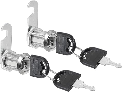 PATIKIL Cabinet Drawer Lock with Keys 2 Pcs 1" 25mm Keyed Different Zinc Alloy Security Lock Cylinder Cam for Door Cupboard Household Mailbox Office Silver