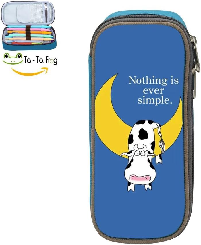 Custom Nothing Is Ever Simple Pencil Case - Big Capacity Double Zipper Multifunctional Blue Stationery Bag For Girls Boys