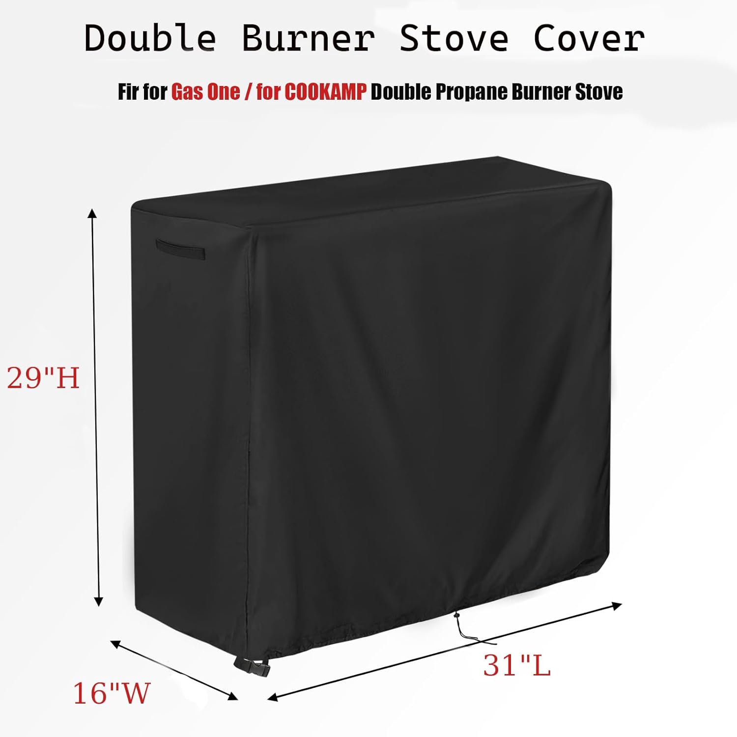 Double Burner Stove Cover Fit for Gas One / for COOKAMP Double Propane Burner Stove, Waterproof Outdoor Camping Cooking Stove Cover Grill Burners Covers, for Camp Paito RV -(31x16x29 inch)