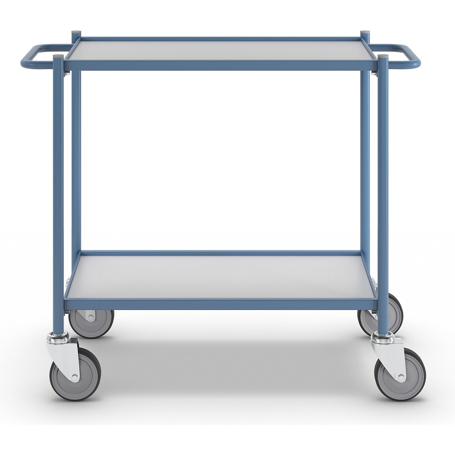 eurokraft | Chariot à Plateaux | Force 150 kg | avec Barre de poussée | 2 Plateaux | 4 roulettes pivotantes
