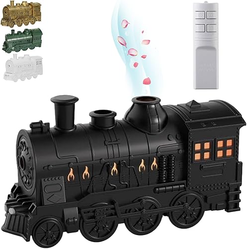 Humidificador de tren, tomas de niebla duales, difusor de tren de 10.8 fl oz para aceites esenciales, difusor de aceite esencial de tren, con
