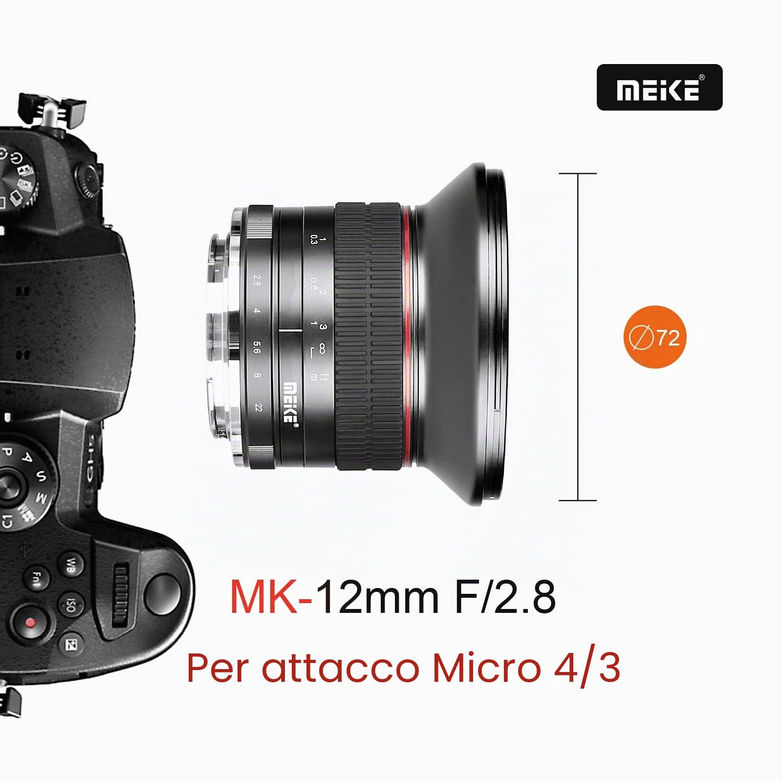Meike Optics MK 12mm f2.8 - Obiettivo ultra grandangolare per MFT