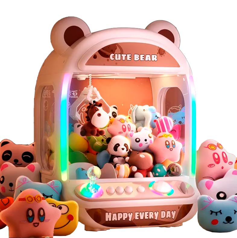 Mini Máquina De Pegar Ursinhos Branca, Máquina De Pegar Bichinhos De Pelúcia, Máquina De Garra Infantil, Mini Máquina De Pegar Pelúcia Com Luzes, Máquina De Pegar Ursinhos De Brinquedo
