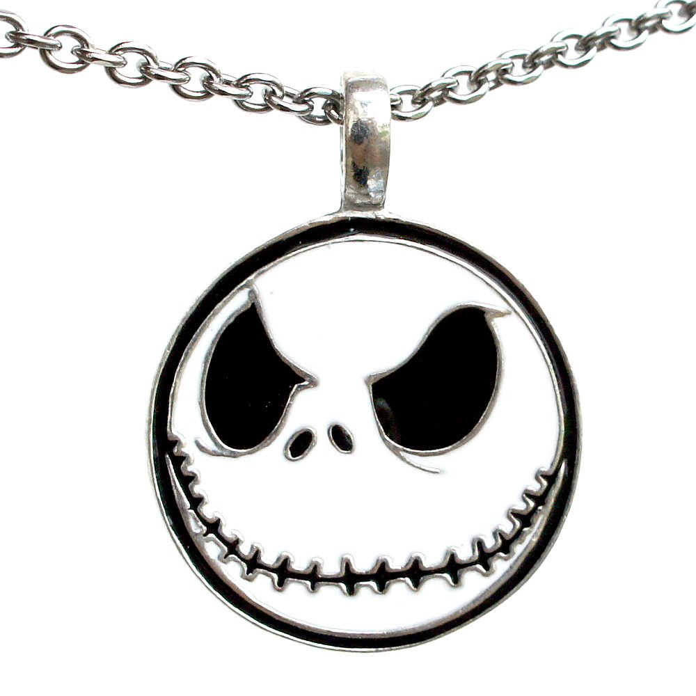 OhDeal4U Halloween Jack Skellington o Lantern Pumpkin King Pewter Pendant  Charm Amulet Necklace Chain Choker